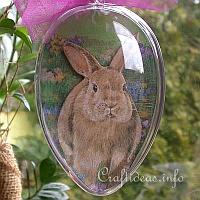 Acrylic Egg with Easter Bunny Motif