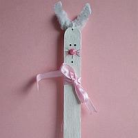 Craft Stick White Easter Bunny
