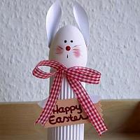 White Cardboard Tube Easter Bunny
