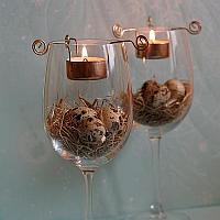 Wine Glasses with Tea Lights